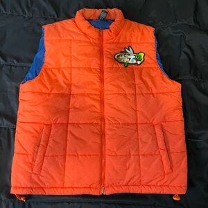 Warner Bros Looney Tunes Size XL Orange Puffer Jacket Vest